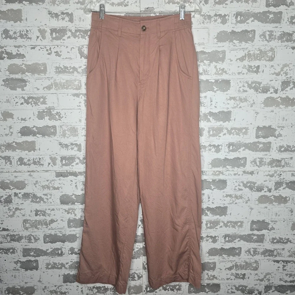 Madewell Pants Womens 4 The Neale Straight Wide Leg Pant Drapeweave Dried Rose